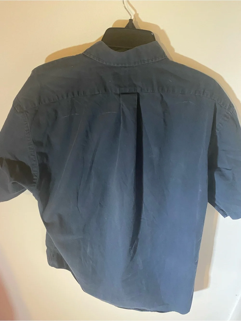 Ralph Lauren Men's Short-Sleeve Button-Down Shirt in Navy with Red Pony